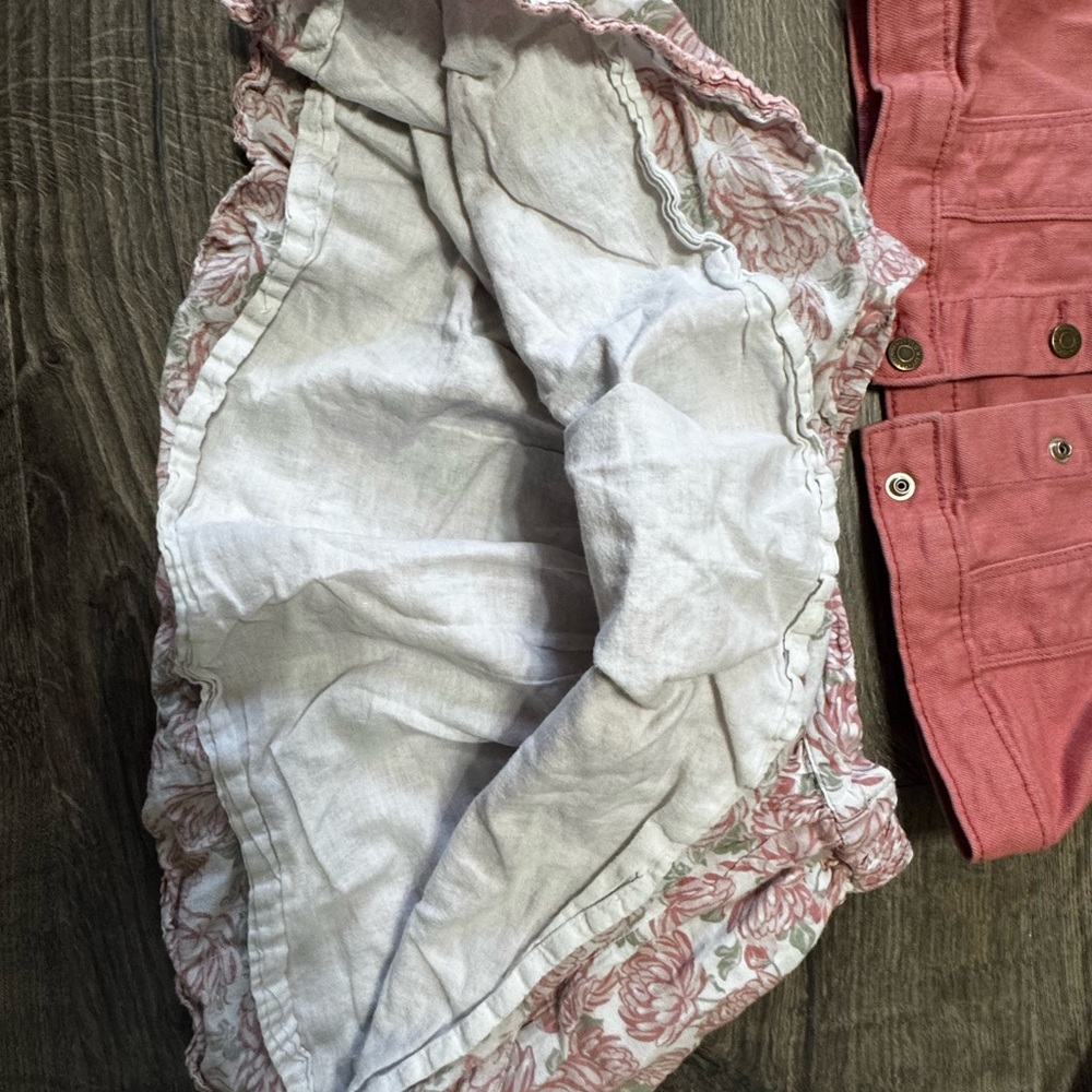 Girls 5t Gap White Dress, ON Pink Denim Jacket, Aspen Skirt/ Shirt Bundle Lot - Picture 6 of 9